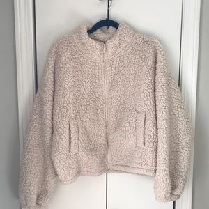 EXPRESS “Sherpa like” jacket   used, off white, sz M